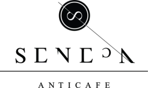Logo-ul Seneca Anticafe, un spațiu modern pentru socializare și relaxare.
