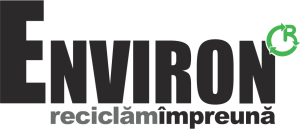 Logo Environ cu mesajul 'reciclăm împreună' și simbol de reciclare.
