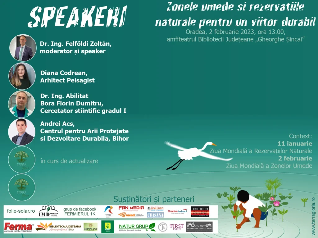 Event on wetlands and natural reserves, featuring speakers and useful information.