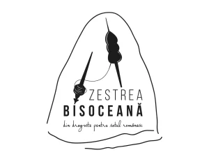 Logo Zestrea Bisoceana, cu un fus și un ac, simbolizând tradiția românească.