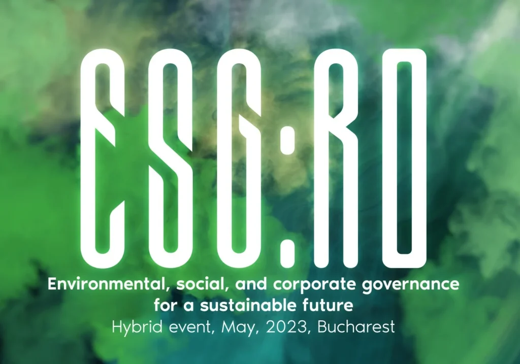 ESG:ro 2023 logo, hybrid event focused on sustainable governance.