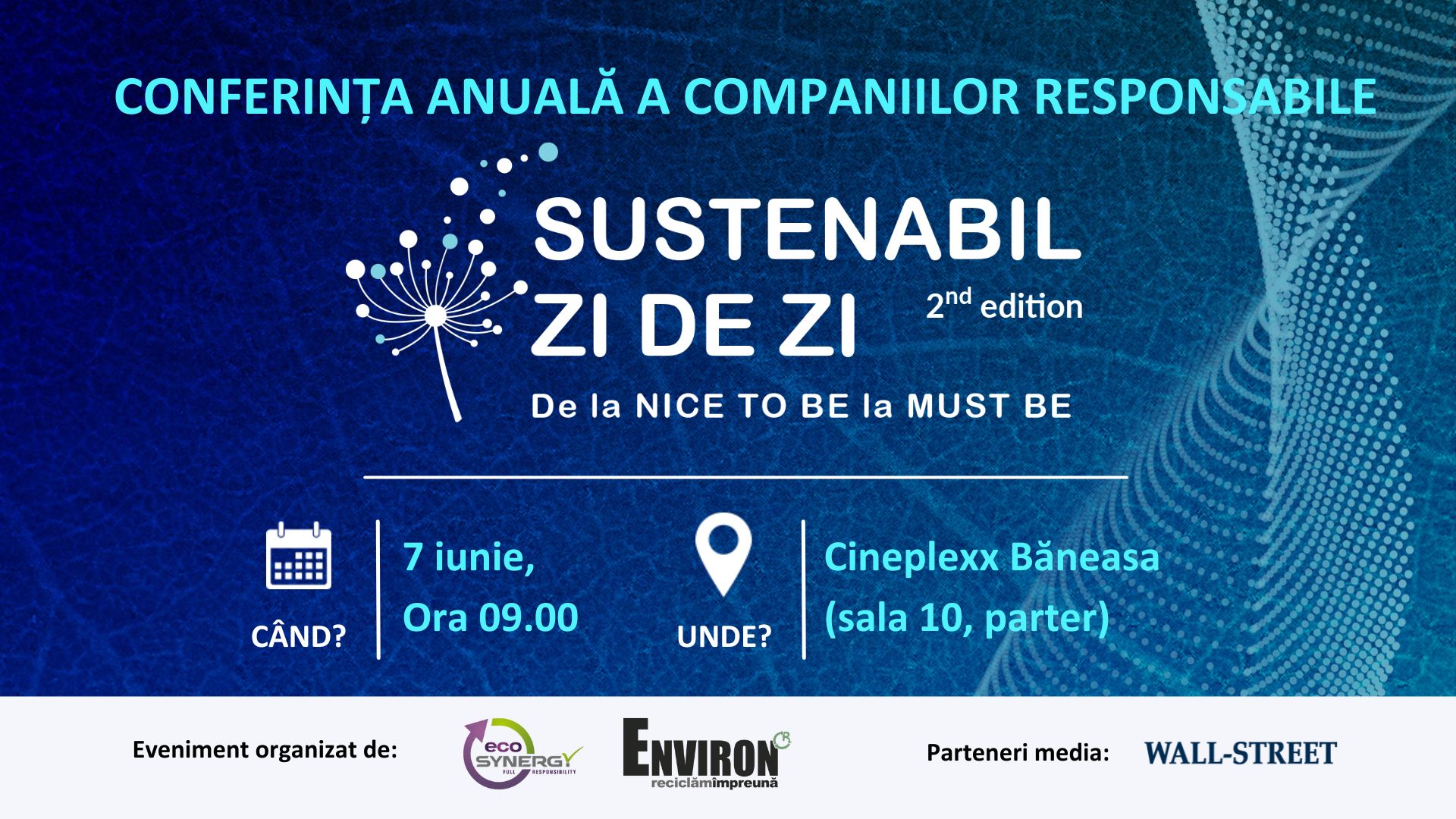 Conferința anuală Sustenabil zi de zi, 2nd edition, detalii despre dată și loc.
