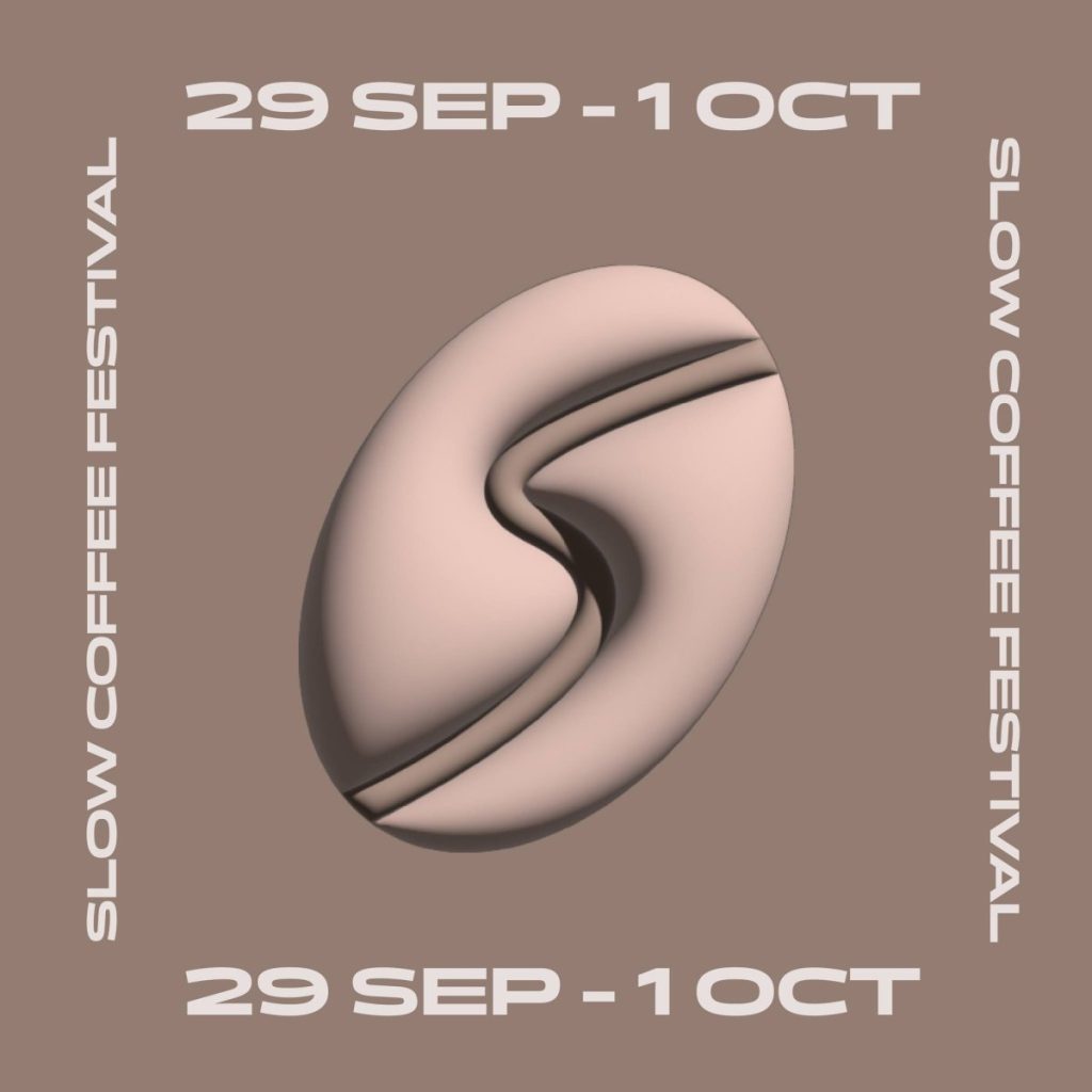 Slow Coffee Festival, September 29 - October 1, featuring a modern coffee bean design.