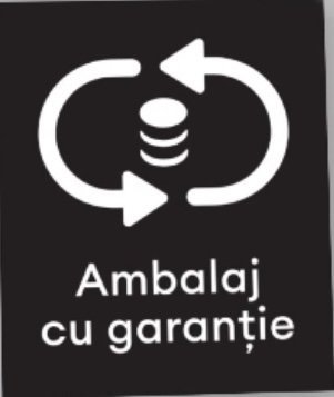 Simbol pentru sistemul de ambalaj cu garanție, cu săgeți și monede.