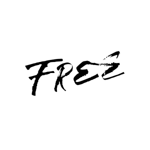 Logo-ul Asociatiei FREE scris cu un font artistic, pe fundal alb.