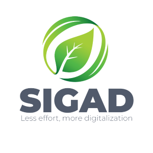 Interfața platformei SIGAD pentru raportări de mediu automate, cu grafice și opțiuni de gestionare.