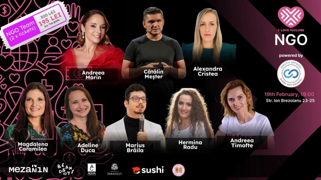 I Love Failure event featuring speakers and ticket details.