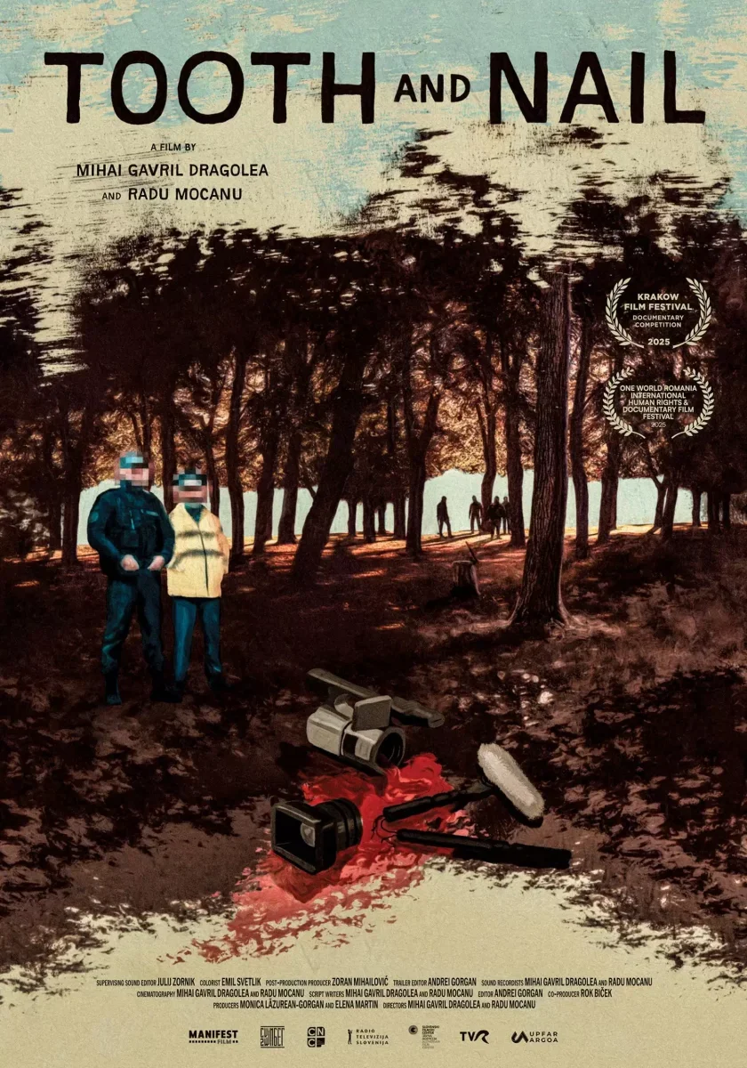 Poster pentru filmul „Tooth and Nail”, cu detalii artistice și elemente de mister.