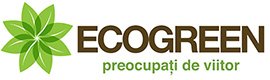 Graphic symbol of a building and a briefcase, representing eco-friendly construction.